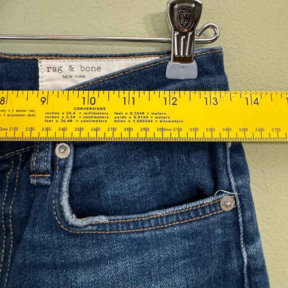 Rag & Bone Jeans Women 26 Blue Medium Wash High Rise Ankle Skinny Raw Hem - Picture 10 of 15